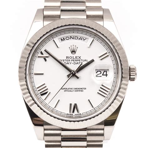 rolex white gold president bracelet|rolex men's presidential gold watch.